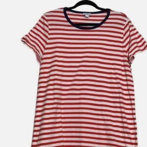 J. Crew Striped T-Shirt Dress Womens Size Large Preppy Comfy Beach Size L